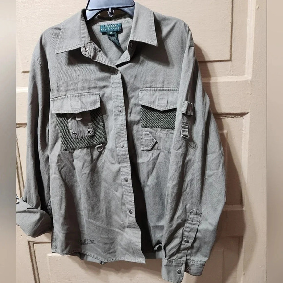 Lauren Ralph Lauren Vintage Y2K Cotton Twill Authentic Outdoor Utility Shirt - Picture 9 of 12
